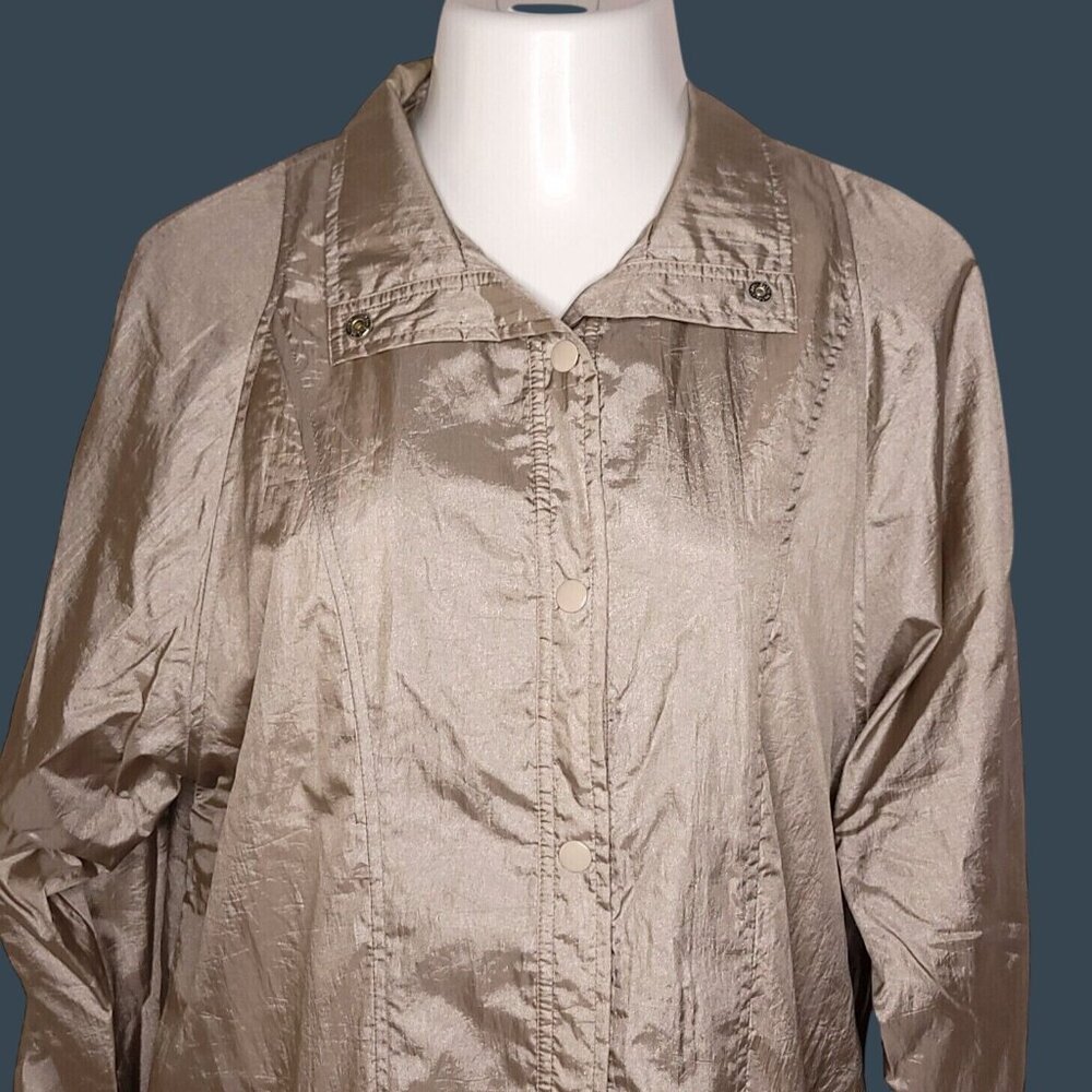 Vintage Haband Womens Medium Lightweight Nylon Jacket Pockets Snap Closure